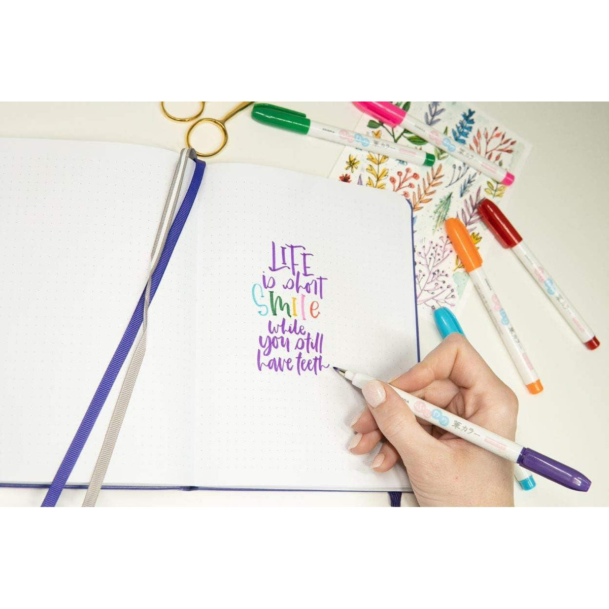 Zebra Zensations Funwari Fude Colored Brush Pen Set - Assorted Colors, 6 count-045888011069-LR-331078-6-LR eShop