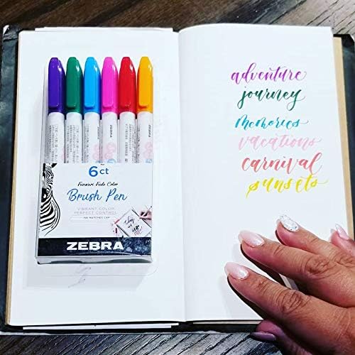 Zebra Zensations Funwari Fude Colored Brush Pen Set - Assorted Colors, 6 count-045888011069-LR-331078-7-LR eShop