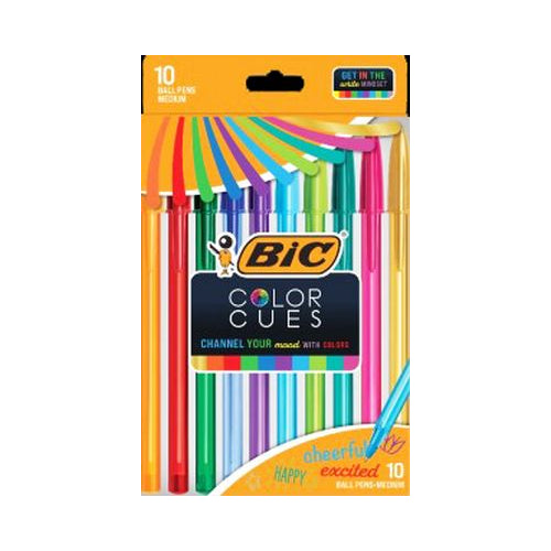 BIC CLR CUES CRISTAL PEN 10 CT