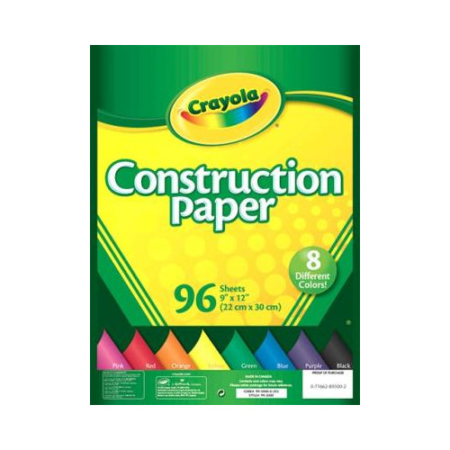 Crayola Construction Paper  8 Primary Colors  Beginner Child  96 Pieces