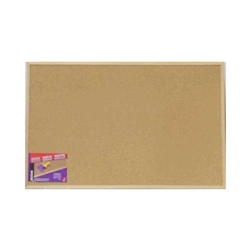 Quartet Cork Bulletin Board  23  x 35   Oak Finish Frame (35-380352Q)