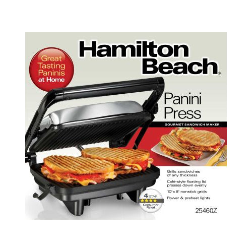 Hamilton Beach® Panini Press Gourmet Sandwich Maker, BLACK, 25460Z