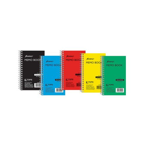 Ampad® Memo Book, 3" x 5", Narrow Rule, 50 Sheets