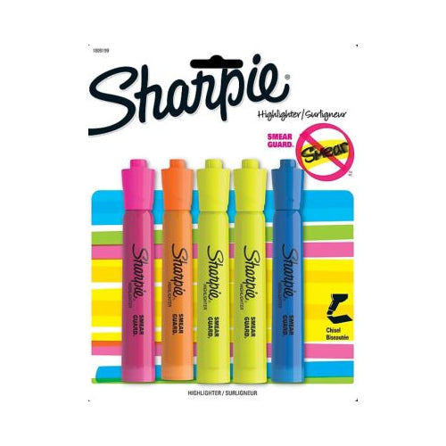 SHARPIE TANK HIGHLITR 5PK ASST