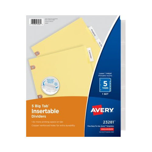 Avery Big Tab Insertable Dividers