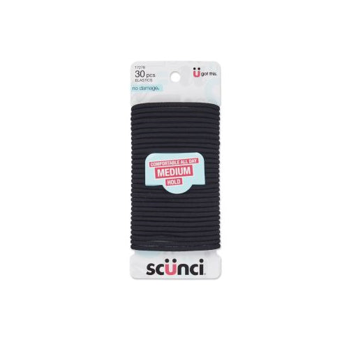 Scünci No Damage Elastics, Black, 30 CT