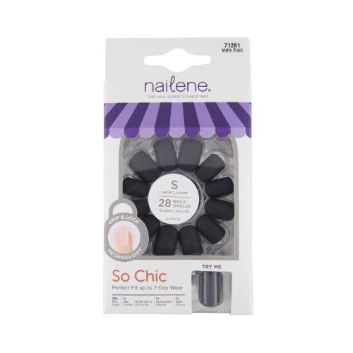 SO CHIC SHORT NAILS BLK MATTE