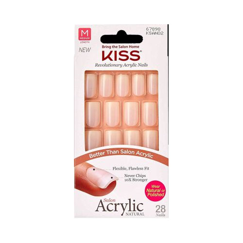 KISS Revolutionary Acrylic Nails Medium Length, 28-count