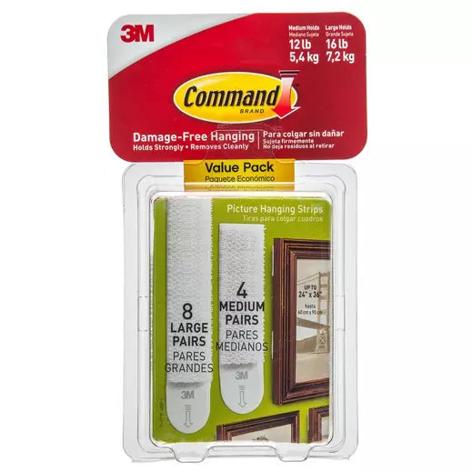 Command Picture Hanging Strip Value Pack - Medium & Large, 12 count – L ...