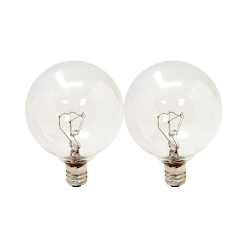 GE 25W Crystal Clear Decorative G16.5 Globe Light Bulbs (2-Pack)