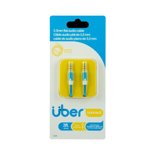 UBER AUDIO CABLE 3FT 3.5MM BLU