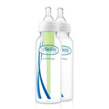 Dr. Brown's Natural Flow Anti-Colic Options+ Narrow Baby Bottle, 8oz, Level 1 Slow Flow, 2 Pack