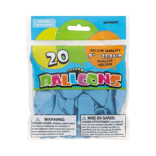 BABY BLUE BALLOONS 20 9IN