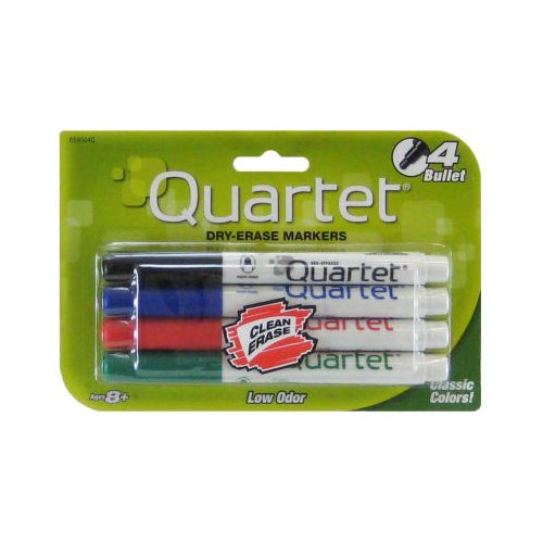 Quartet Low Odor Bullet Tip Dry-Erase Markers - 4 ct