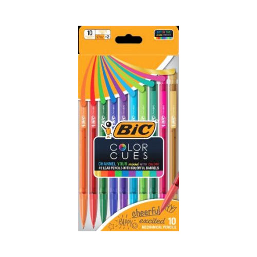 BIC CLR CUES MECHN PENCIL 10CT