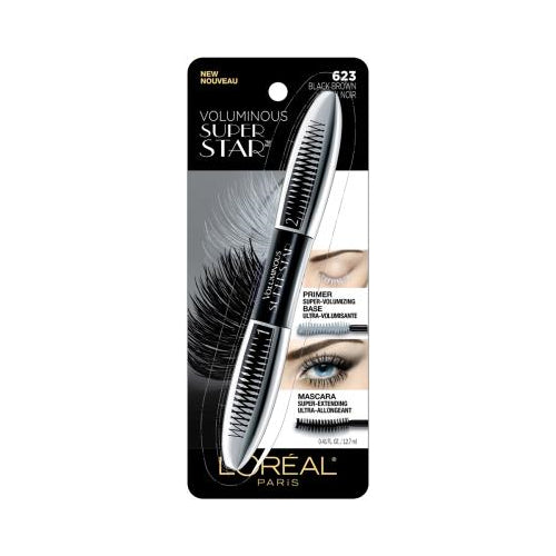 L'Oreal Paris Voluminous Superstar Washable Mascara, Blackest Brown, 0.41 fl. oz.