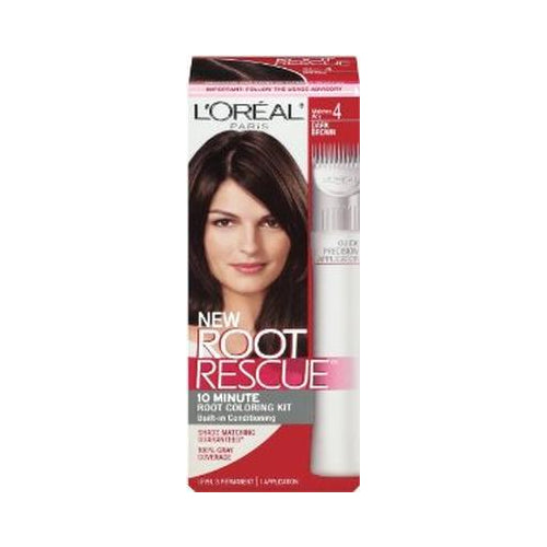 L'Oreal Paris Magic Root Rescue 10 Minute Root Hair Coloring Kit, 4 Dark Brown, 1 kit