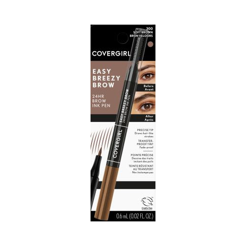 COVERGIRL Easy Breezy Brow All-Day Brow Ink Pen, Soft Brown