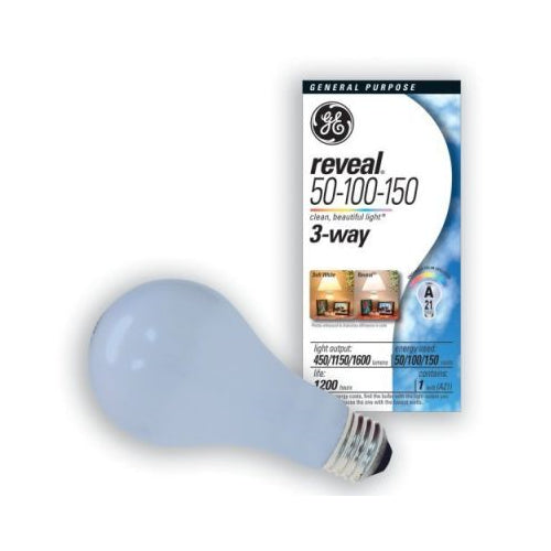 GE 50/100/150W A21 Reveal Soft White Light Bulb