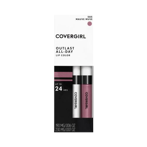 COVERGIRL Outlast All-Day Lip Color With Topcoat, Mauve Muse 585, 1.9g 0.06 oz/ 2.3ml 0.07 fl oz