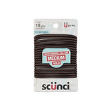 Scünci No Damage Large Hair Elastic, Brown, 18 CT