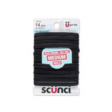 Scünci No Damage Elastics Medium, Black, 14 CT