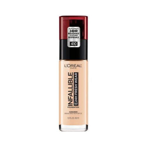 L'Oreal Paris Infallible 24 Hour Fresh Wear Foundation, Lightweight, Ivory, 1 oz.