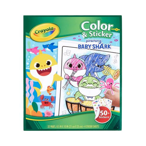 Crayola Baby Shark Coloring Pages & Stickers  32 Pages  Child  Ages 3  4  5  6  Unisex