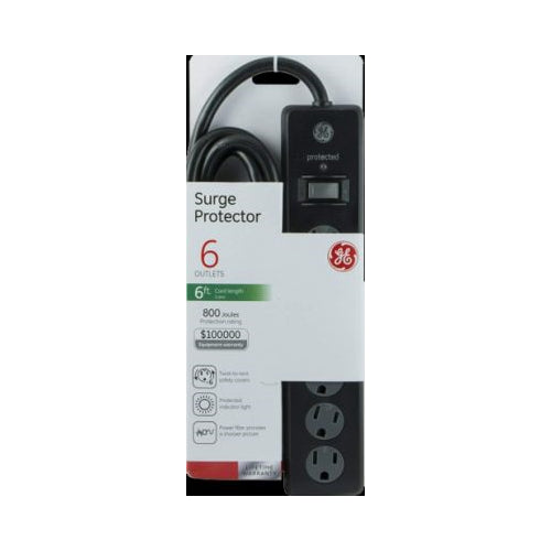 SURGE PROTECTOR 6OUTLT 6FT BLK