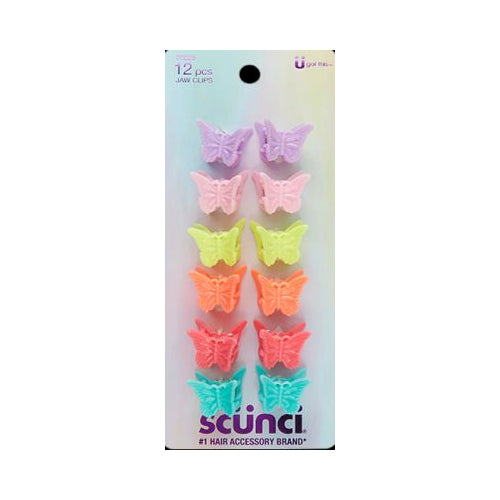 Scunci Kids Butterfly Jaw Clips 12 pk