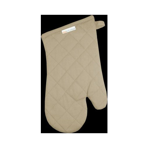 MUkitchen 100% Cotton Terry-Lined 13"x7" Oven Mitt - Flax