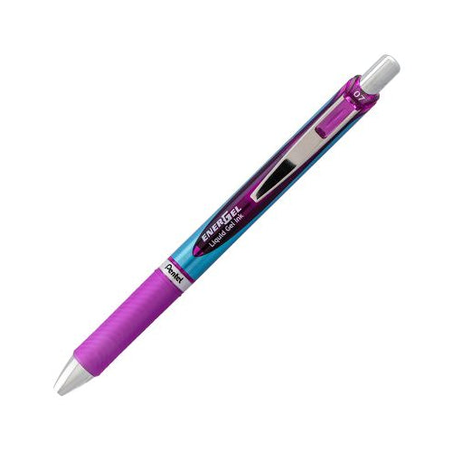 EnerGel RTX Retractable Liquid Gel Pen, (0.7mm) Needle Tip, Medium Line, Violet Ink