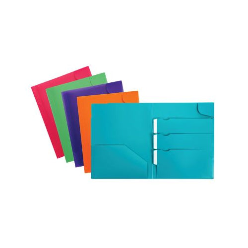 Oxford Divide It Up 4-Pocket Poly Folder 11 X 8-1/2 , Assorted