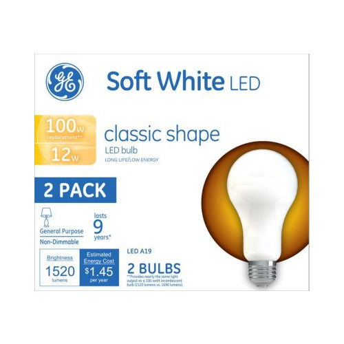 LED SW 12W-100W A19 2PK