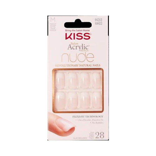 KISS Salon Acrylic French Nude Nails, Medium KAN03