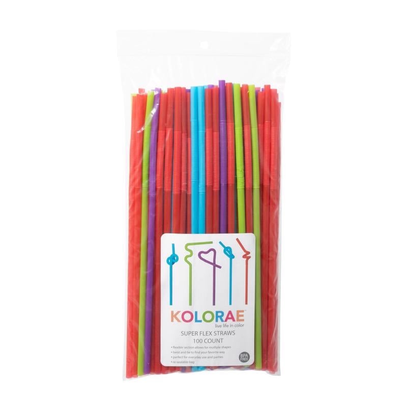 Kolorae Super Flex Straws - 100 Count