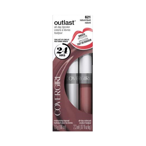 COVERGIRL Outlast All-Day Lip Color With Topcoat, Natural Blush 621, 1.9g 0.06 oz/ 2.3ml 0.07 fl oz