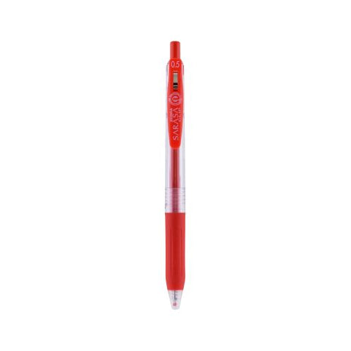 Zebra Sarasa Clip 0.5mm Gel Retractable Pens - Red, 12 ct