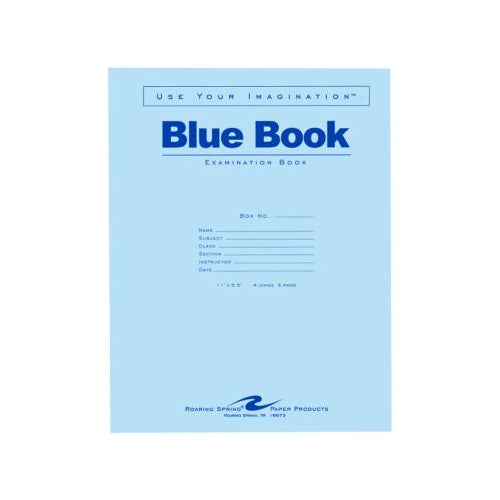 Roaring Spring Blue Exam Book, 8.5" x 11" 4 Sheets