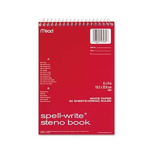 SPIRAL STENO BOOK 80CT 6X9 WH