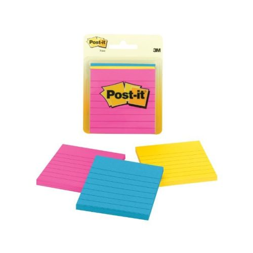 3M Post-it Lined Note Pad 3" x 3", Assorted Ultra Colors, 3-pack-051131760707-LR-185508-1-LR eShop