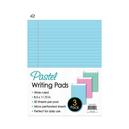 PASTEL LEGAL PAD 3PK (LETTER)