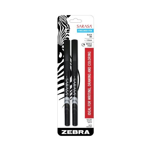 Zebra Sarasa Fineliner Pen 0. 8 mm Black Ink