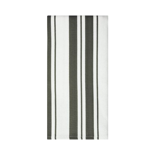 MUkitchen 100% Classic Stripe Towel - Pewter, 20"x30"