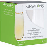 SENSATIONS 9 oz Plastic Stemless Champagne Flute, 4 count-092352988297-LR-354358-1-LR eShop