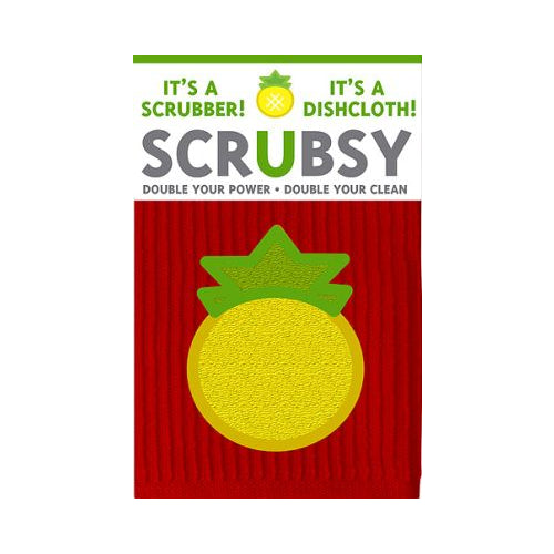 MUkitchen Scrubsy 12"x12" 100% Cotton Dishcloth & Scrubber - Pineapple