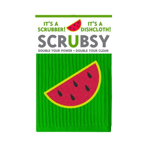 MUkitchen Scrubsy 12"x12" 100% Cotton Dishcloth & Scrubber - Watermelon