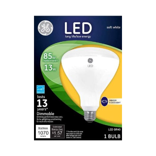 GE 13W LED Soft White Dimmable BR40 Indoor Floodlight Light Bulb