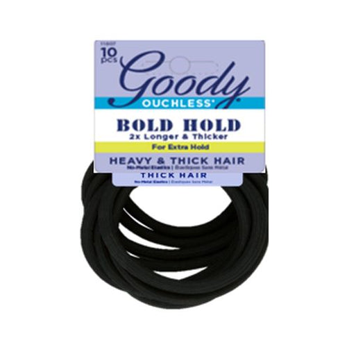 Goody Ouchless Elastics, Extra Large 4 Inch Black Hair Ties, 10 Ct