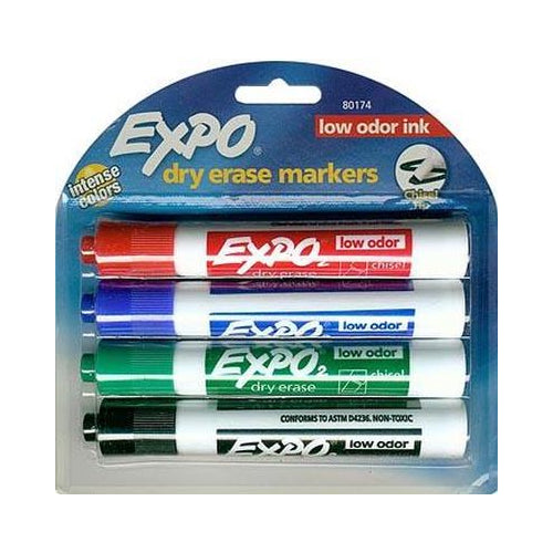 Expo 2 Low Odor Chisel Point Dry Erase Marker 4 Ct